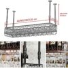 EMISOO Ceiling Wine Rack, Glass Rack With Goblet, Home Wine Rack, Floating Wine Rack Organizer For Bar, Kitchen, Dining Room, Height Adjustable (
