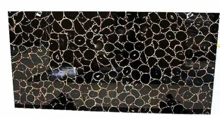 Gifts And Artefacts 42 x 72 Inches Rectangle Shape Black Dining Table Top Epoxy Art with Agate Stone Kitchen Slab to add Elegant Touch in your Li