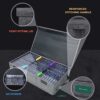 T WaveTree Cassette Tape Storage Box Pack of 2, Durable Cassette Tape Holder 16.34 x 9.25 x 3.54 Inch, Cassette Rack with Lids and Index Labels t