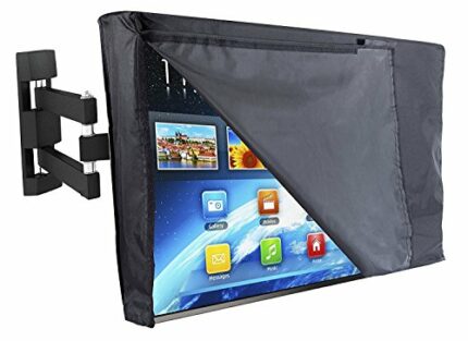 LISH Outdoor TV Cover 50 to 52 inches with Front Flap, Waterproof Thick Fabric, Weatherproof Outdoor TV Enclosure for Outside Tv