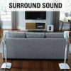 Sanus WSSA2-W2 Height Adjustable Wireless Speaker Stand in Pair for SONOS ONE PLAY: 1 and PLAY: 3 - White