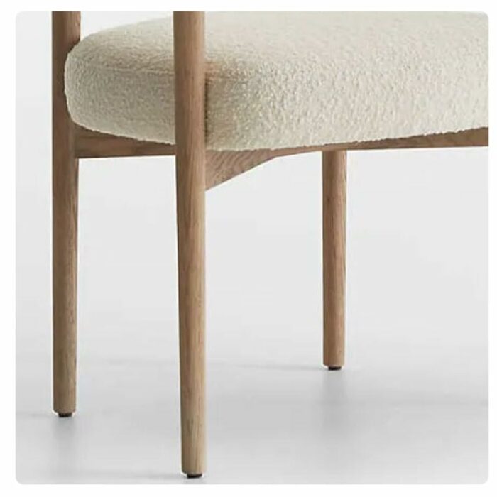 JJZXD Comfortable Wood Dining Chairs Armrest Backrest Chair Upholstered Makeup Kitchen Furniture (Color : Argento, Size : 55x66.7x71)