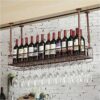 Stylish Simplicity Down Wine Rack Vintage Wrought Iron Wine Rack Creative Display Stand Household Goblet Rack - Restaurant Kitchen Bar Decoration