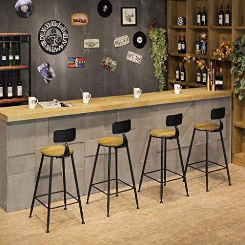 SDFGH Nordic Light Luxury bar Chair Simple net red bar Stool Front Desk Cafe Restaurant Leisure Back high Stool