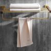 VERDDE Solid Wood Walnut Towel Rack Bathroom Towel Rack Bathroom Shelf Brushed Gold Bathroom Hanging Rod Wall Hanging Set