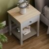 Vida Designs Arlington 1 Drawer Side Table Living Room End Sofa Coffee Laptop Tea Table (Grey)