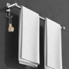 Towel Rails Wall Mounted Adjustable Towel Bars Stainless Steel Self Adhesive Towel Rack With Hooks 43-78CM Towel Shelves for Kitchen Bathroom (3