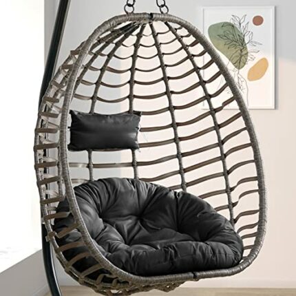 Warmiehomy Swing Hanging Chair Cushion Thicken Hanging Basket Chair Cushion Egg Chair Swing Cushion with Pillow for Outdoor Indoor Egg Hanging Ba