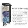 Towel Rack Wall Mounted, BETHOM Towel Racks with Shelf and 3 Hooks for Small Bathroom, Towel Storage Wall Can Holds Up to 3 Large Size(160x100 cm