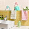 N/A Multifunctional Punch-free Towel Rack Kitchen Paste Rag Hanging Rack Bathroom Seamless Stickers Towel (Color : 3-pack)