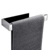 Hallyware Self Adhesive Hand Towel Holder SUS 304 Stainless Steel Towel Ring with No Drilling for Bathroom and Kitchen,Matt Black