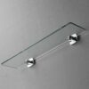 FVRTFT Bathroom Glass Shelf, Wall Mounted 8mm Tempered Glass Caddy Shelf, Rectangular with Polished Chrome Bracket, for Bathroom, Washroom Organi