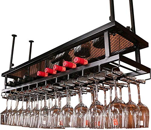 EYLINK Wine Racks,Wine Lovers/Wall Wine Rack/Glasses Stemware Hanger Shelf/Wine Glass Rack/Hanging Bottle Holder/Ceiling Decoration Shelf for Bar