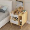 BVDSG Nordic Dressing Table with Drawer Wood Dresser Nightstand Bedroom Furniture Mini Bedside Table Wedding Furniture