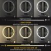 S·BAGNO 600mm Diameter Modern Round Illuminated LED Bathroom Mirror, with Built-in Bluetooth Speaker, Dimming Function, Demister pad and Touch Se
