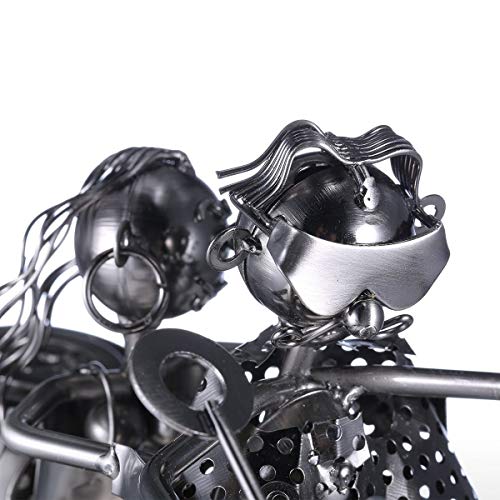 PIBM Stylish Simplicity Artwork Punk Double Motorcycle Locomotive Metal Wine Wine Rack Desktop Porch Home Decoration Bar Restaurant Decorations S