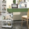SPACEKEEPER Storage Trolley 3-Tier Slim Storage Cart Slide Out Rolling Utility Cart Mobile Shelving Unit Trolley Organizer Cart for Kitchen Bathr