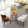 dining chair Kitchen Dining Room Furniture Chairs Living Room Armchair Modern Leather High Back Padded Soft Seat Dining Chairs Black Metal Legs L