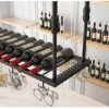 SUCHETA Wall Mounted Wine Racks Wine Rack Free Standing Loft European High-End Bar Counter Wine Glass Rack, Hanging Upside Down Creative Wine Gla