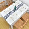 Yofori Table Cloth Wipe Clean Tablecloth Wipeable PVC Waterproof Rectangular Table Cover Plastic Table Protecter for Kitchen Outdoor (137x180cm,