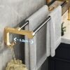 HIGOH Towel Rack Double Towel Rail,Multifunction Wall Mounting Towel Rack,2-Armed Towel Holder with,Aluminum,Bathroom Hardware