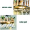 Wall Mounted Wine Rack with Lights, Wood Rustic Wine Bottle Glass Floating Shelves with Hanger, Modern Plants Wine Display Storage Holder for Kit