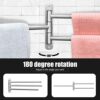 BOBLIUE Swivel Towel Rail,Towel Rack Wall Mounted,3-Arm Folding Towel Holder-40cm/Stainless steel Towel Hanger/Towel Storage Rack/Towel Rails for