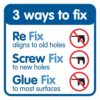Croydex Flexi-Fix Epsom Towel Rail, Metal, Chrome, 54 x 701 x 82mm