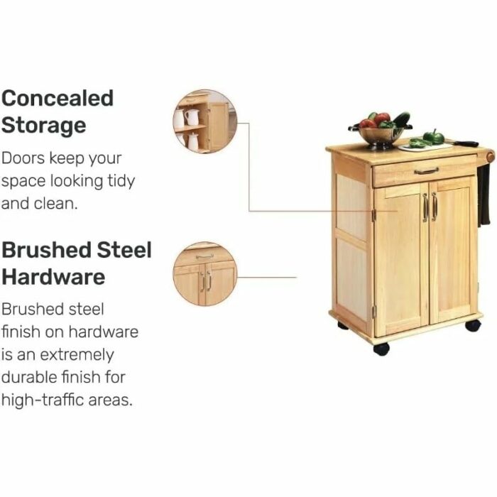 GRETD Kitchen Carts Mobile Kitchen Cart Furniture Kitchen Island Table Serving Cart Storage Cabinet