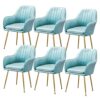 dining chair Kitchen Dining Room Furniture Chairs Kitchen Dining Chair Set Of 6 Living Room Armchair with Metal Legs Velvet Seat and Backrests fo