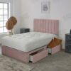 Plush Noni Panel Divan Bed Set With Memory Orthopaedic Mattress & Matching 20" Headboard | Storage Drawers Available (Coffee Plush, 4.6FT Double