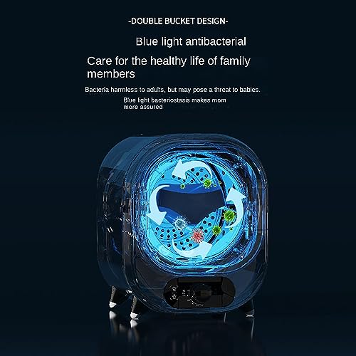 HTONVK Compact Mini Tumble Dryer, Portable, Freestanding Table top Dryer with Stainless Steel Tub, 450W Electric Tumble Laundry Dryer, for Apartm