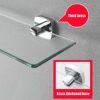 FVRTFT Bathroom Glass Shelf, Wall Mounted 8mm Tempered Glass Caddy Shelf, Rectangular with Polished Chrome Bracket, for Bathroom, Washroom Organi