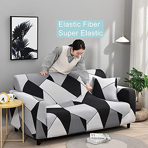 Hggzeg Sofa Cover, High Stretch Elastic Fabric 1 2 3 Seater Sofa Slipcover Chair Printed Couch Cover Non Slip Furniture Protector Cover, Machine