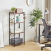 YMYNY Bookcase,4 Tier Storage Rack, Plant Rack, Storage Rack with Steel Frame,for Living Room, Office, Study, Hallway, Industrial Style, Rustic B