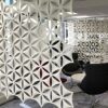 12 Pcs 3D Flower Venus Hanging Room Divider Panel, 14"x12" Screen Panels High Density Polyester Fiber Board Cut Room Partition Home Decoration (P