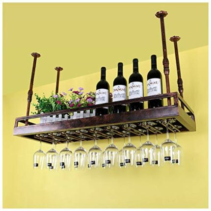 Stylish Simplicity Industrial Vintage Ceiling Stylish Simplicity Wine Rack Simple Creative Display Storage Storage Goblet Rack Adjustable Height