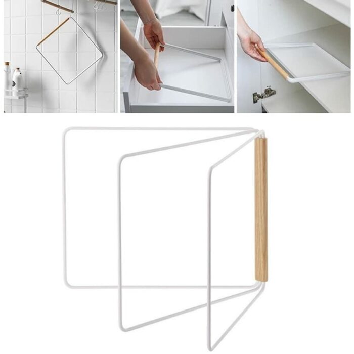 ARFUKA Hand Towel Holder Standing Fodable Towel Rack Headband Holder 3 Tier Tower Bar for Bathroom Kitchen Vanity Countertop White