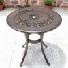 YSGLIFE Garden Outdoor Round Table Cast Aluminium Dining Coffee Tables Waterproof Sturdy Durable Balcony Patio Furniture Bistro Sets (One Table)