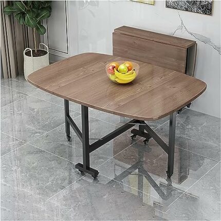 UE-MAOLU Extendable Folding Dining Table, Multifunctional Mobile Kitchen Table, Space Saving Drop Leaf Dining Table, for Home Living Room Restaur