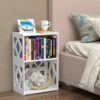 Rerii Small Bookshelf Bookcase for Small Spaces, Bed Side End Table 3 Tier 2 Shelf, Mini Little Book Shelf Case for Kids Room Bedroom Living Room