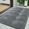 Yimobra Durable Indoor Door Mats, Easy Clean Entrance Floor Rug, Water Absorption Welcome Mat for Outdoor Front Door, Resist Dirt, Patio, Busy Ar