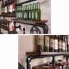 Wine rack Wrought Iron Loft Retro Industrial Wind Wall Wine Rack Wall-mounted Wine Rack Water Pipe Rack Goblet Holder Shelf (size: 120 × 60cm)