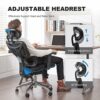 Ximstar Ergonomic Office Chair,Home Office Desk Chair with Adjustable Headrest & Armrest, High Back Mesh Computer Chair with Thickened Cushion &
