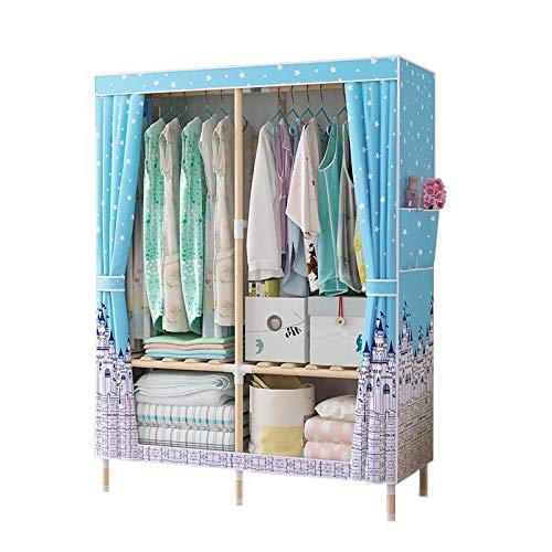 LUKEO Minimalist Wardrobe Storage Cabinet Closet Bedroom Furniture Wardrobe Fabric Wardrobe Closet