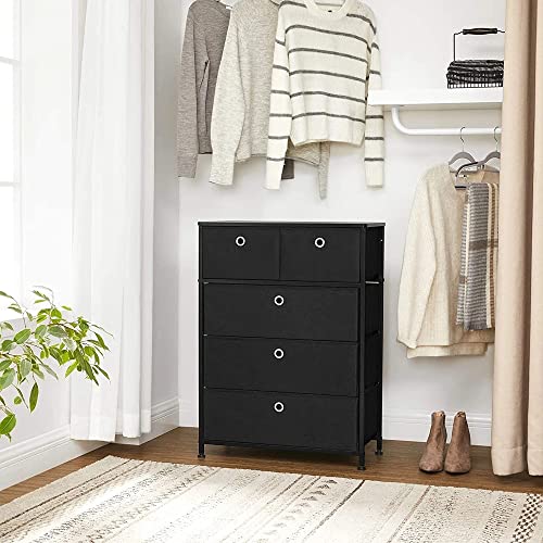 LIUZH Storage Chest Dresser 5 Fabric Drawers Closet Apartment Dorm 23.6 X 11.8 X 32.9 Inches
