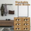 Yililay 6Pcs Shoe Storage Box, 13.78x9.06x5.31 Inch Cardboard Drawer Shoe Boxes with Window Stackable Shoe Boxes Organiser for File Dress or Toys