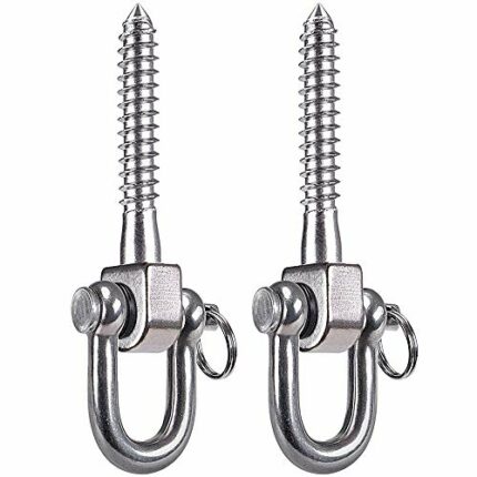SELEWARE Swing Hangers 180° Swing Screw Set Brackets, SUS304 Stainless Steel 800 KG Capacity Hammock Hooks for Playground Yoga Hammock Rope Chair