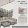 WALNUT Beige 7-Piece Rattan Conversation Furniture Set Outdoor Wicker Patio Sofa Set