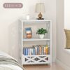 BYFU White Side Table, Small End Table with Storage Shelf, 3-Tier Nightstand Bedside Table Bookshelf Bookcase Display Rack for Small Spaces Bedro